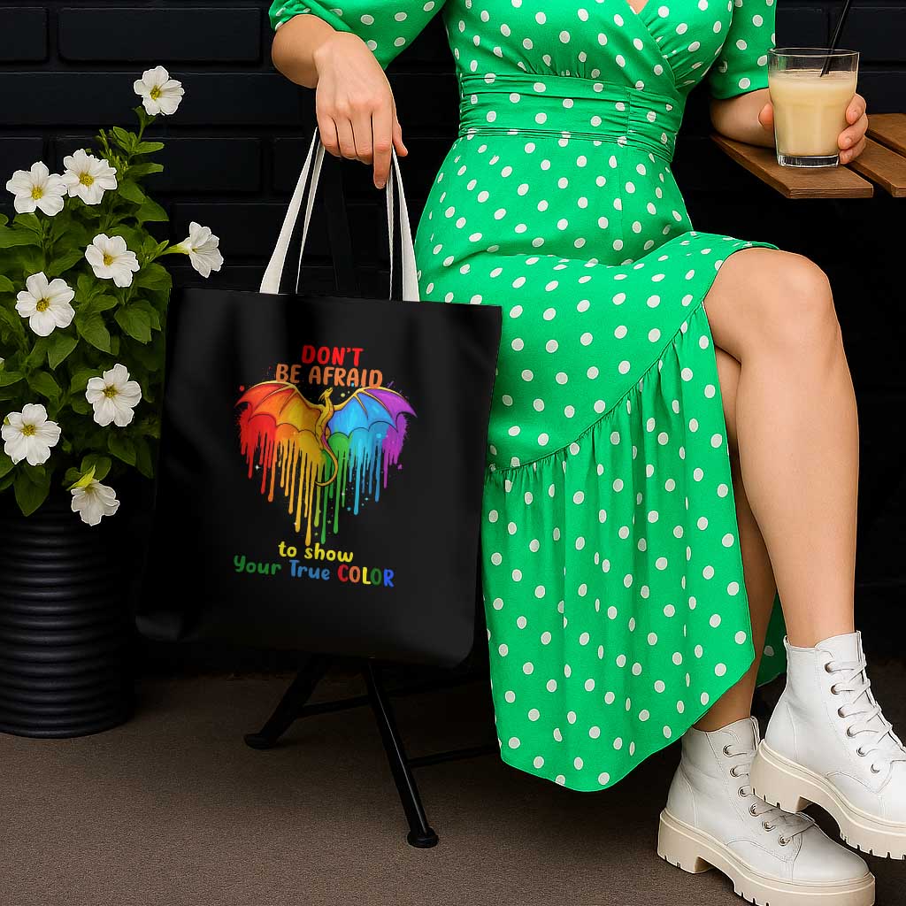 LGBT Dont Be Afraid Christmas Tote Bag Xmas Holiday Patterns - Wonder Print Shop