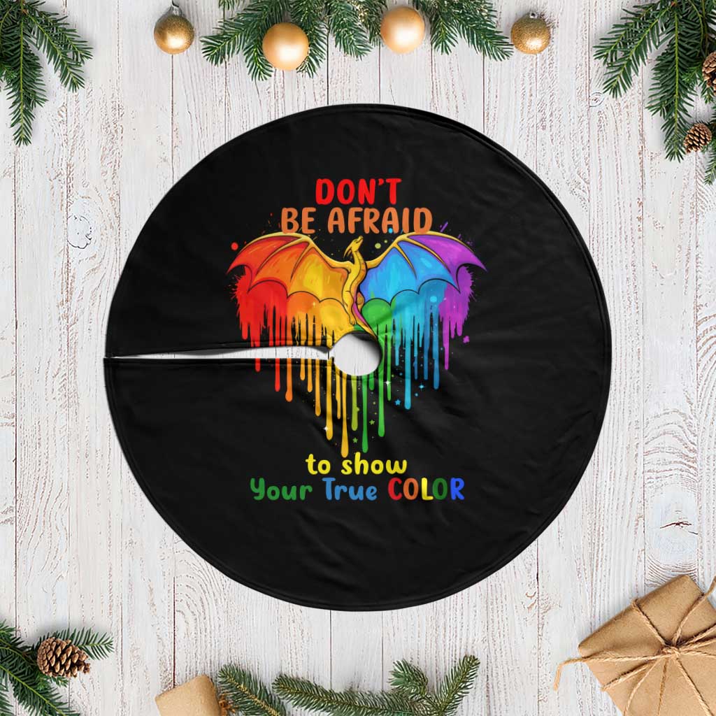 LGBT Dont Be Afraid Christmas Tree Skirt Xmas Holiday Patterns - Wonder Print Shop