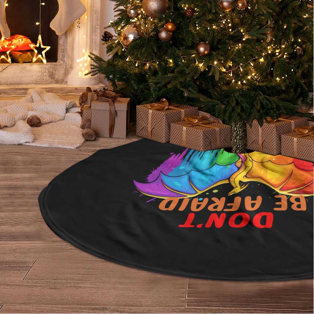 LGBT Dont Be Afraid Christmas Tree Skirt Xmas Holiday Patterns - Wonder Print Shop