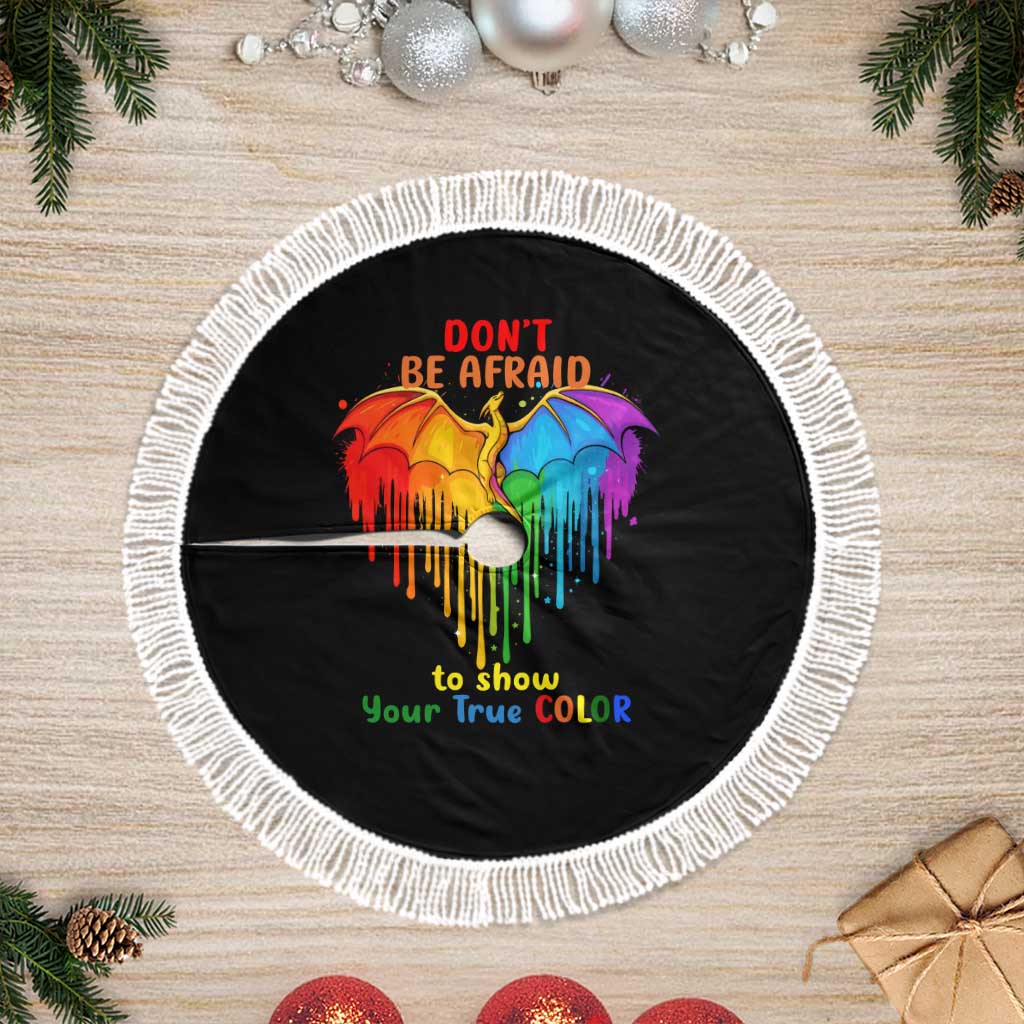 LGBT Dont Be Afraid Christmas Tree Skirt Xmas Holiday Patterns - Wonder Print Shop