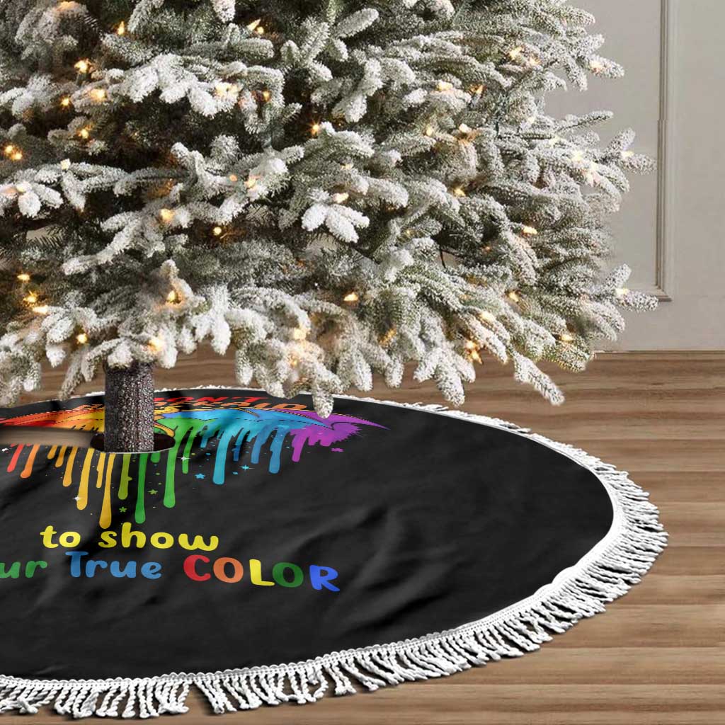 LGBT Dont Be Afraid Christmas Tree Skirt Xmas Holiday Patterns - Wonder Print Shop