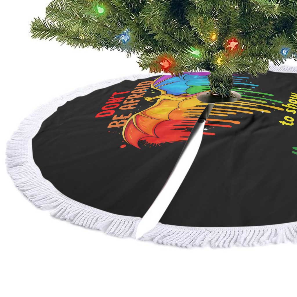 LGBT Dont Be Afraid Christmas Tree Skirt Xmas Holiday Patterns - Wonder Print Shop