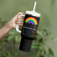 LGBT Dont Be Afraid Christmas Tumbler With Handle Xmas Holiday Patterns - Wonder Print Shop