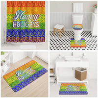 LGBT Gay Pride Happy Holigays Christmas Bathroom Set Xmas Holiday Patterns - Wonder Print Shop