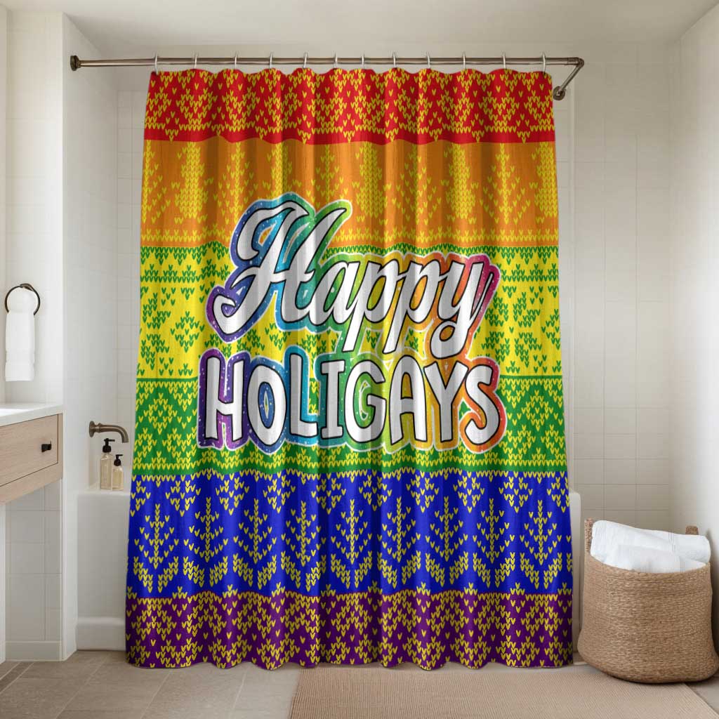 LGBT Gay Pride Happy Holigays Christmas Bathroom Set Xmas Holiday Patterns - Wonder Print Shop