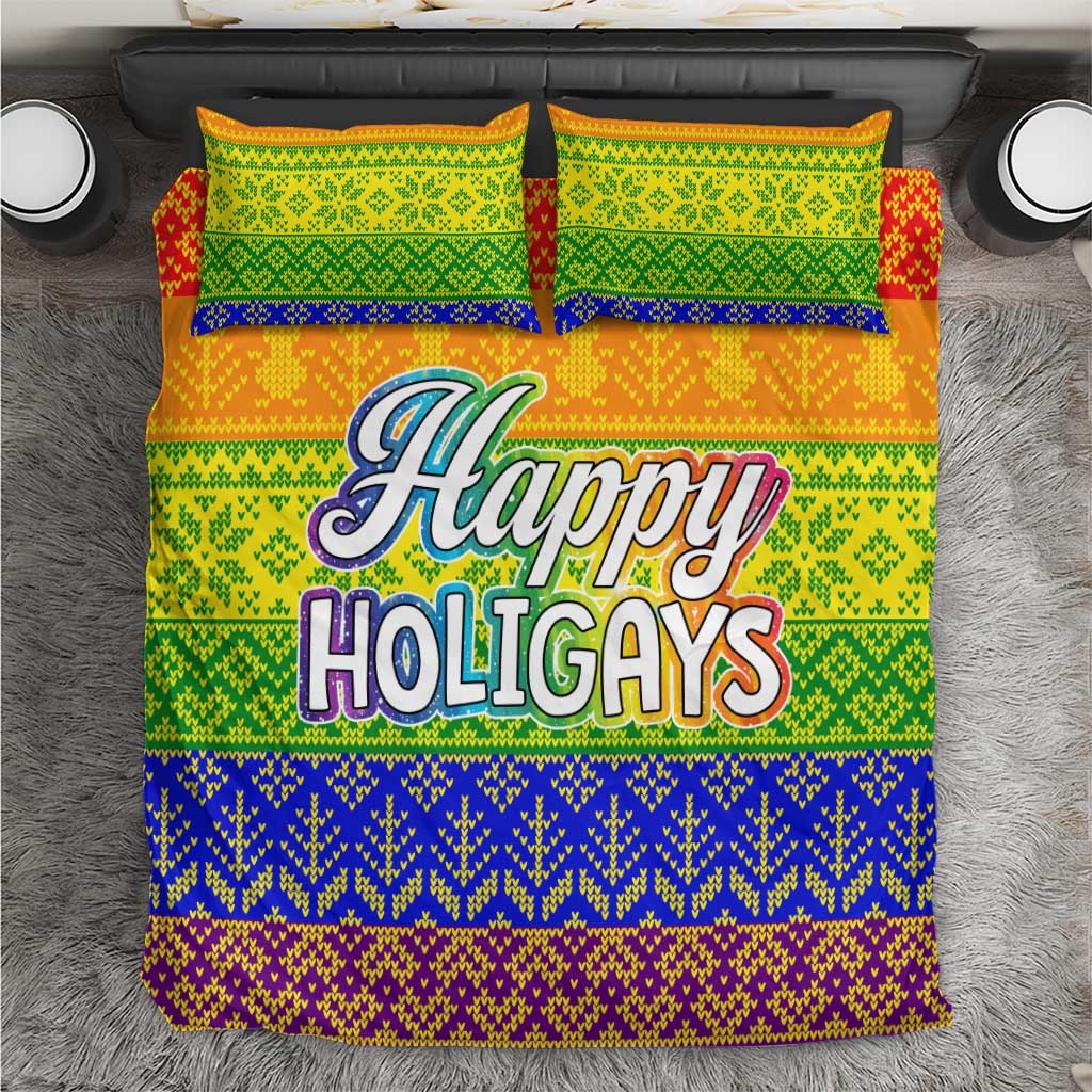 LGBT Gay Pride Happy Holigays Christmas Bedding Set Xmas Holiday Patterns - Wonder Print Shop