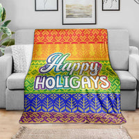LGBT Gay Pride Happy Holigays Christmas Blanket Xmas Holiday Patterns - Wonder Print Shop