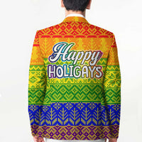 LGBT Gay Pride Happy Holigays Christmas Blazer Xmas Holiday Patterns - Wonder Print Shop