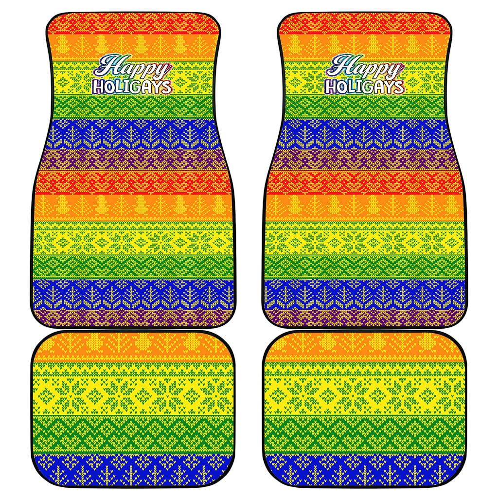 LGBT Gay Pride Happy Holigays Christmas Car Mats Xmas Holiday Patterns - Wonder Print Shop