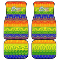 LGBT Gay Pride Happy Holigays Christmas Car Mats Xmas Holiday Patterns - Wonder Print Shop
