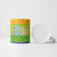 LGBT Gay Pride Happy Holigays Christmas Ceramic Mug Xmas Holiday Patterns - Wonder Print Shop