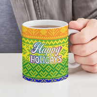 LGBT Gay Pride Happy Holigays Christmas Ceramic Mug Xmas Holiday Patterns - Wonder Print Shop