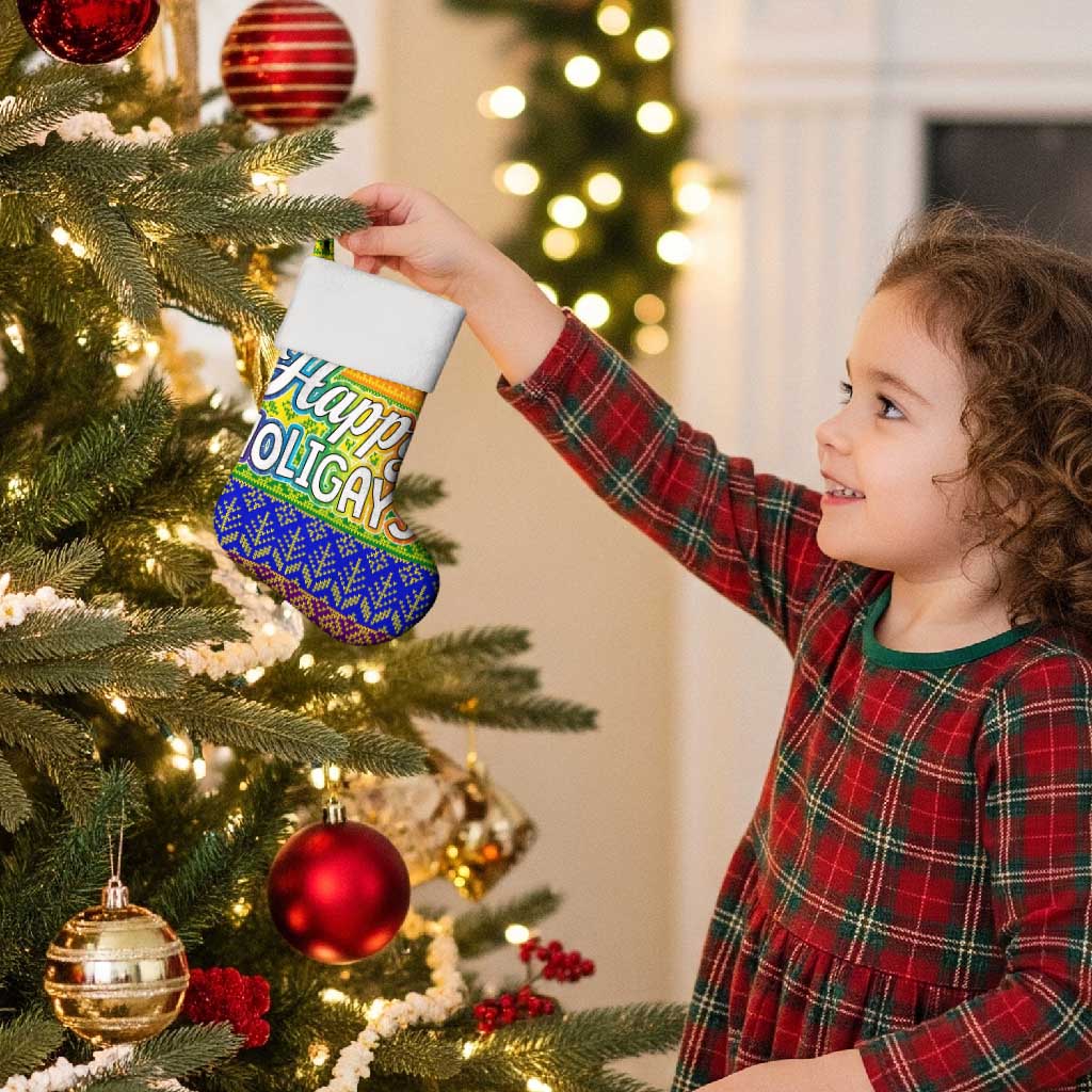 LGBT Gay Pride Happy Holigays Christmas Stocking Xmas Holiday Patterns - Wonder Print Shop