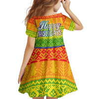LGBT Gay Pride Happy Holigays Christmas Family Matching Mermaid Dress and Hawaiian Shirt Xmas Holiday Patterns - Wonder Print Shop