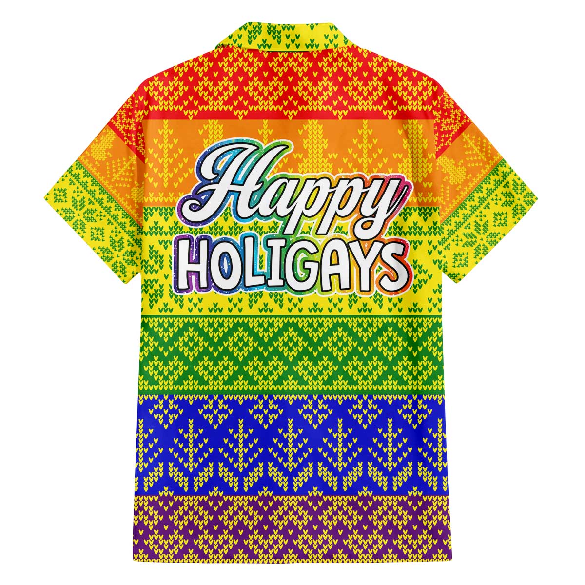 LGBT Gay Pride Happy Holigays Christmas Family Matching Off The Shoulder Long Sleeve Dress and Hawaiian Shirt Xmas Holiday Patterns - Wonder Print Shop