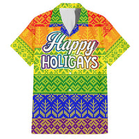 LGBT Gay Pride Happy Holigays Christmas Family Matching Tank Maxi Dress and Hawaiian Shirt Xmas Holiday Patterns - Wonder Print Shop