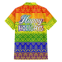 LGBT Gay Pride Happy Holigays Christmas Family Matching Tank Maxi Dress and Hawaiian Shirt Xmas Holiday Patterns - Wonder Print Shop