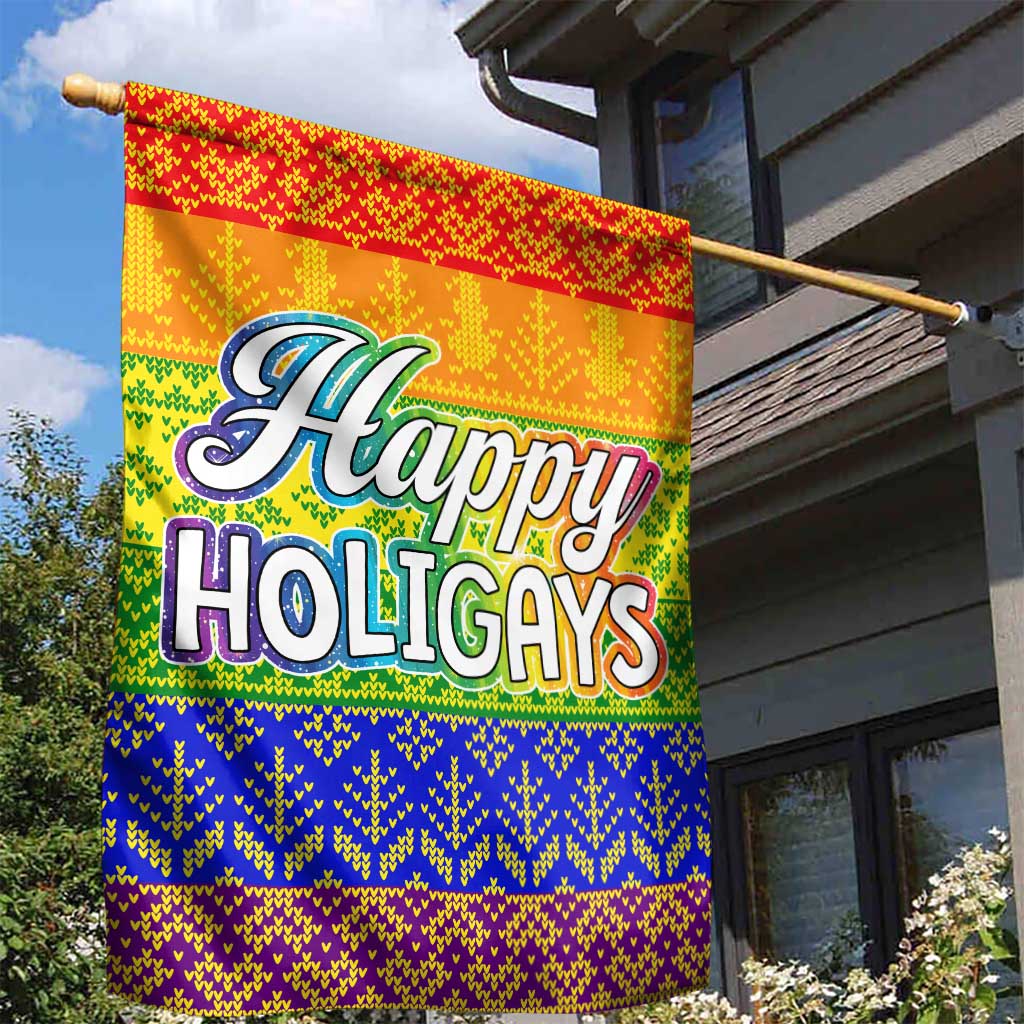 LGBT Gay Pride Happy Holigays Christmas Garden Flag Xmas Holiday Patterns - Wonder Print Shop