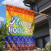 LGBT Gay Pride Happy Holigays Christmas Garden Flag Xmas Holiday Patterns - Wonder Print Shop
