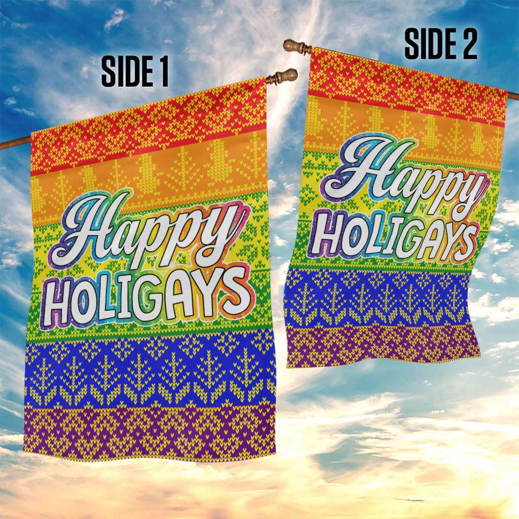 LGBT Gay Pride Happy Holigays Christmas Garden Flag Xmas Holiday Patterns - Wonder Print Shop