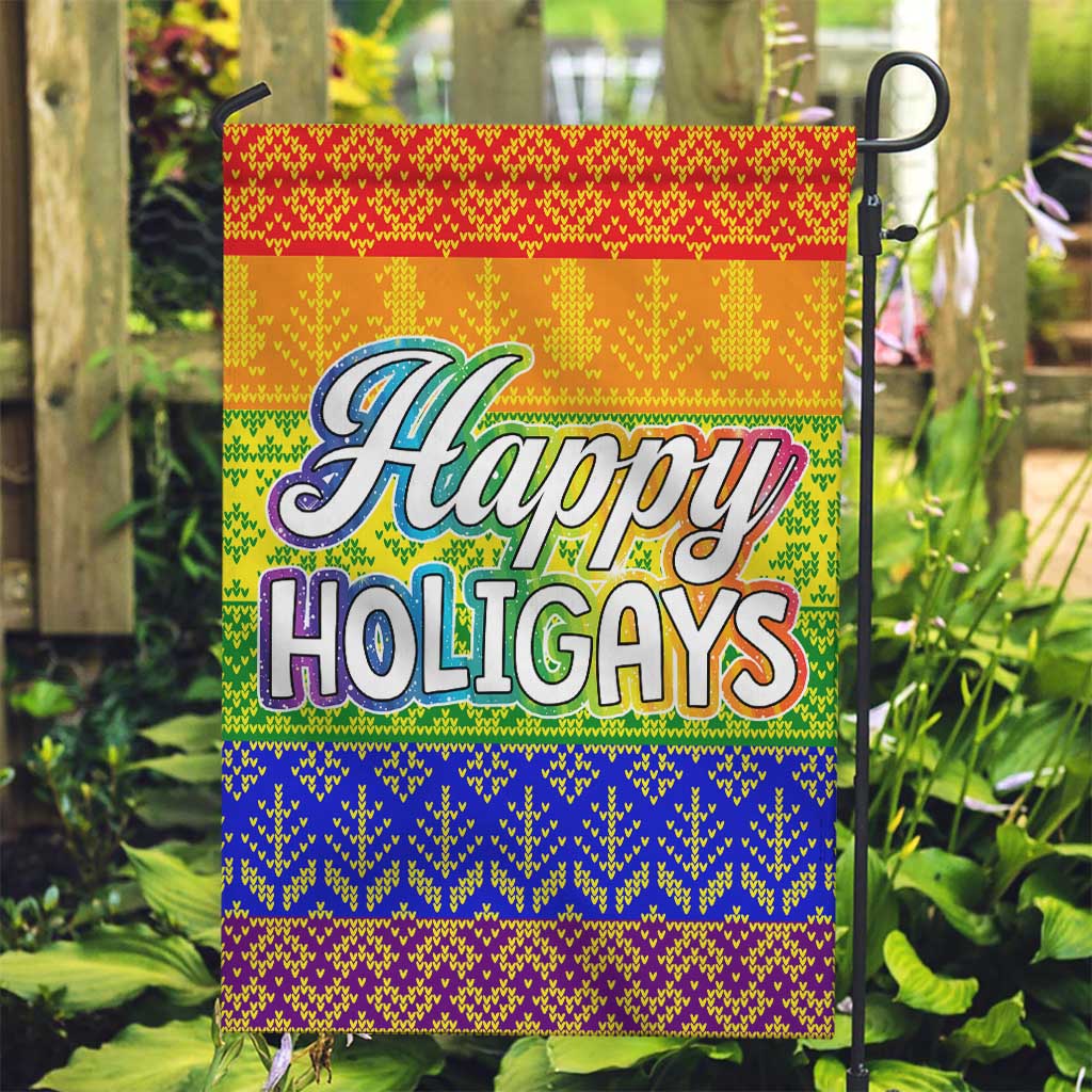LGBT Gay Pride Happy Holigays Christmas Garden Flag Xmas Holiday Patterns - Wonder Print Shop