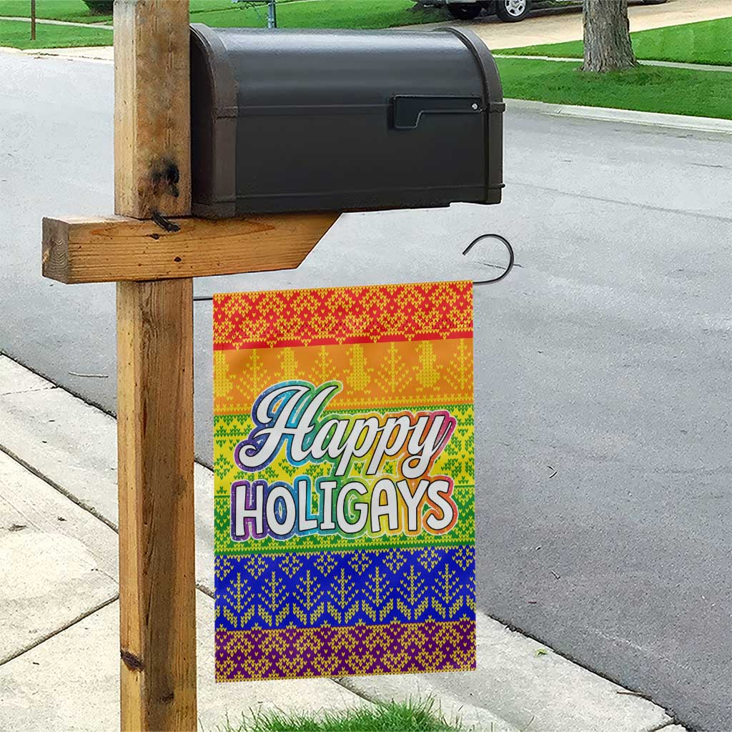 LGBT Gay Pride Happy Holigays Christmas Garden Flag Xmas Holiday Patterns - Wonder Print Shop