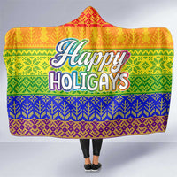 LGBT Gay Pride Happy Holigays Christmas Hooded Blanket Xmas Holiday Patterns - Wonder Print Shop