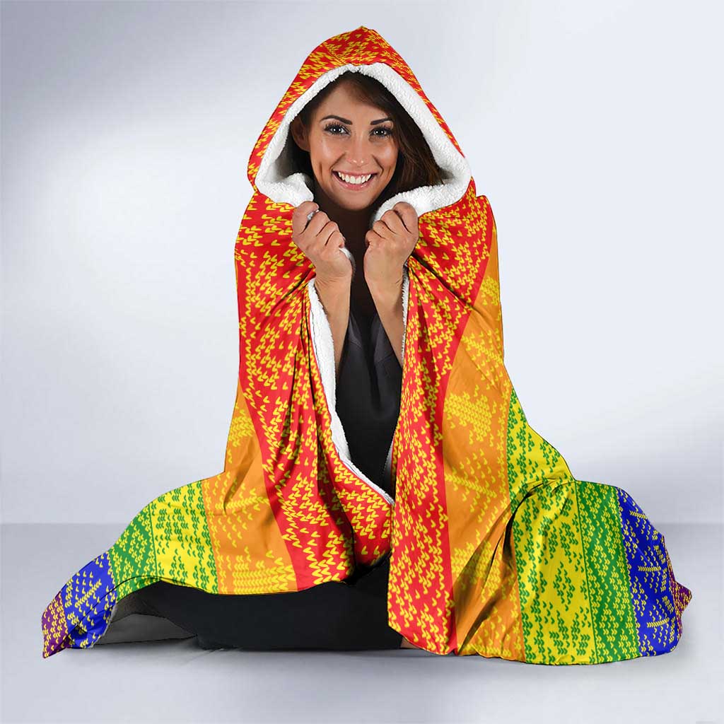 LGBT Gay Pride Happy Holigays Christmas Hooded Blanket Xmas Holiday Patterns - Wonder Print Shop