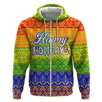 LGBT Gay Pride Happy Holigays Christmas Hoodie Xmas Holiday Patterns - Wonder Print Shop