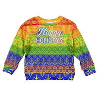 LGBT Gay Pride Happy Holigays Christmas Kid Ugly Christmas Sweater Xmas Holiday Patterns - Wonder Print Shop