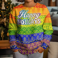 LGBT Gay Pride Happy Holigays Christmas Kid Ugly Christmas Sweater Xmas Holiday Patterns - Wonder Print Shop