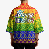 LGBT Gay Pride Happy Holigays Christmas Kimono Xmas Holiday Patterns - Wonder Print Shop