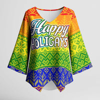 LGBT Gay Pride Happy Holigays Christmas Kimono Sleeve Blouse Xmas Holiday Patterns - Wonder Print Shop