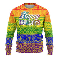 LGBT Gay Pride Happy Holigays Christmas Ugly Christmas Sweater Xmas Holiday Patterns - Wonder Print Shop
