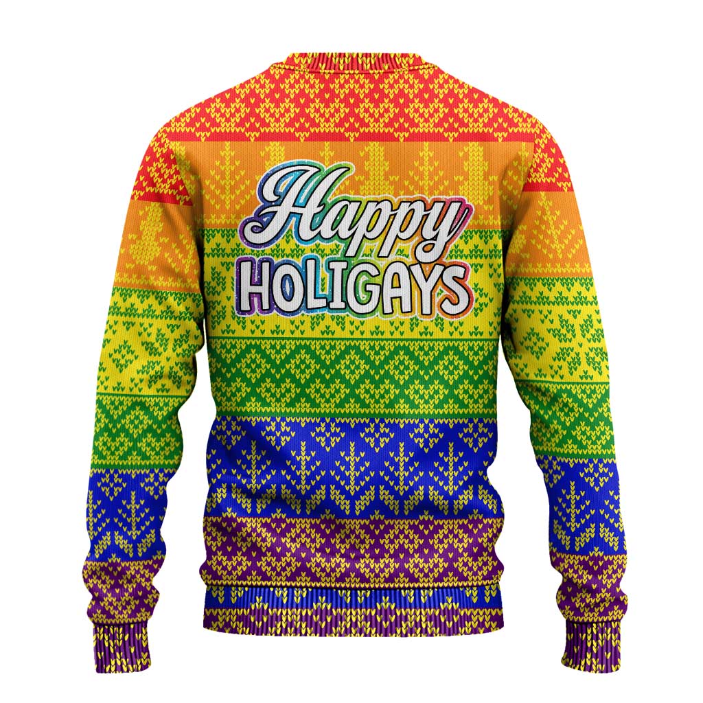 LGBT Gay Pride Happy Holigays Christmas Ugly Christmas Sweater Xmas Holiday Patterns - Wonder Print Shop