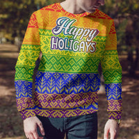 LGBT Gay Pride Happy Holigays Christmas Ugly Christmas Sweater Xmas Holiday Patterns - Wonder Print Shop