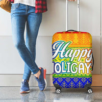LGBT Gay Pride Happy Holigays Christmas Luggage Cover Xmas Holiday Patterns - Wonder Print Shop