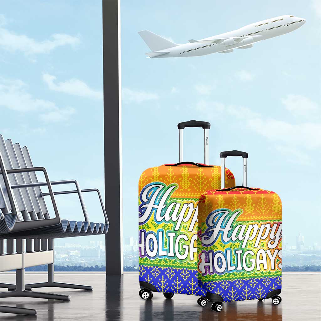 LGBT Gay Pride Happy Holigays Christmas Luggage Cover Xmas Holiday Patterns - Wonder Print Shop