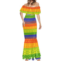 LGBT Gay Pride Happy Holigays Christmas Mermaid Dress Xmas Holiday Patterns - Wonder Print Shop