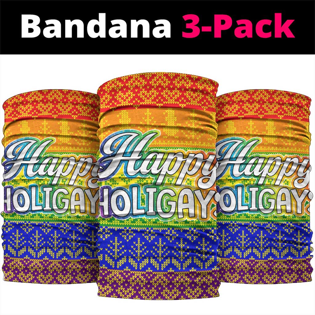 LGBT Gay Pride Happy Holigays Christmas Neck Gaiter Xmas Holiday Patterns - Wonder Print Shop