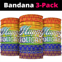 LGBT Gay Pride Happy Holigays Christmas Neck Gaiter Xmas Holiday Patterns - Wonder Print Shop