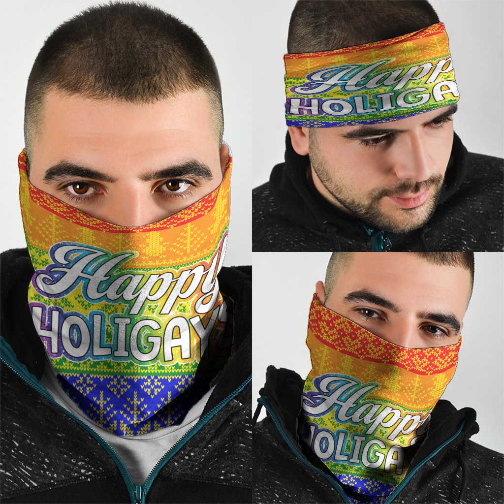 LGBT Gay Pride Happy Holigays Christmas Neck Gaiter Xmas Holiday Patterns - Wonder Print Shop