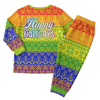 LGBT Gay Pride Happy Holigays Christmas Pajama Set Xmas Holiday Patterns - Wonder Print Shop
