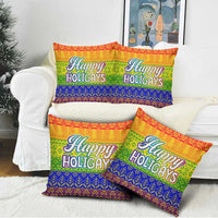 LGBT Gay Pride Happy Holigays Christmas Pillow Cover Xmas Holiday Patterns - Wonder Print Shop