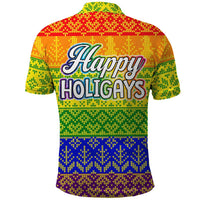 LGBT Gay Pride Happy Holigays Christmas Polo Shirt Xmas Holiday Patterns - Wonder Print Shop