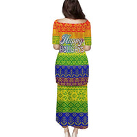 LGBT Gay Pride Happy Holigays Christmas Puletasi Xmas Holiday Patterns - Wonder Print Shop