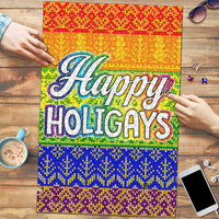LGBT Gay Pride Happy Holigays Christmas Puzzle Xmas Holiday Patterns - Wonder Print Shop