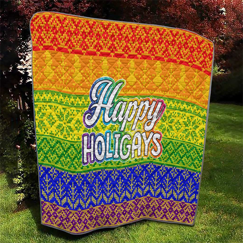 LGBT Gay Pride Happy Holigays Christmas Quilt Xmas Holiday Patterns - Wonder Print Shop