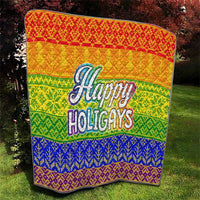 LGBT Gay Pride Happy Holigays Christmas Quilt Xmas Holiday Patterns - Wonder Print Shop