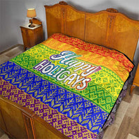 LGBT Gay Pride Happy Holigays Christmas Quilt Xmas Holiday Patterns - Wonder Print Shop